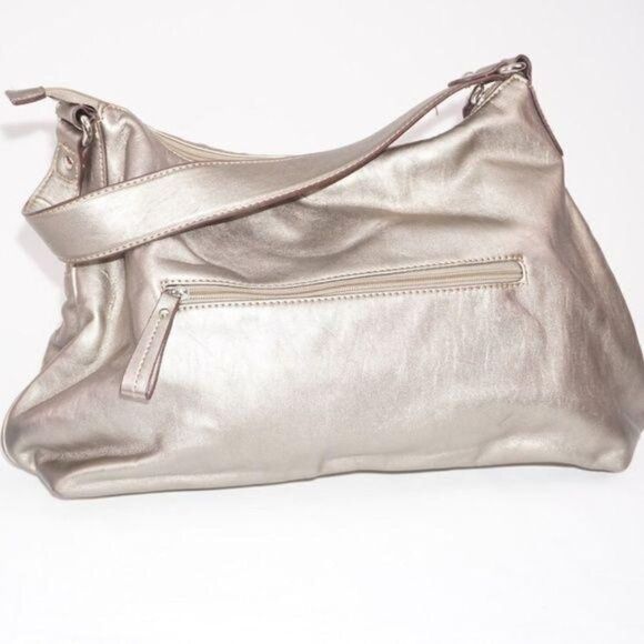 TOSCA BLU Metallic Silver Shoulder Tote Bag/Purse - Picture 3 of 8